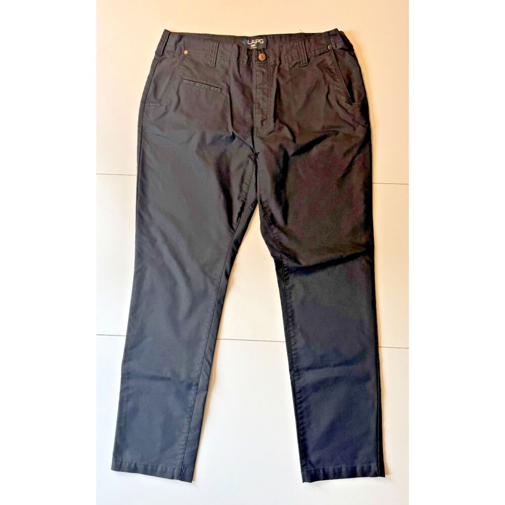 LAPG Men’s Black Chino Pants Size 36x34 Tactical Work Casual Stretch Blend